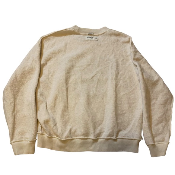 Abercrombie & Fitch Sweatshirt Soft Fleece White Oversized Size S - Picture 10 of 16
